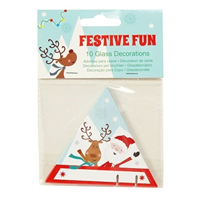 Image of Neviti Festive Fun Christmas Table Glass Decorations Pack of 10