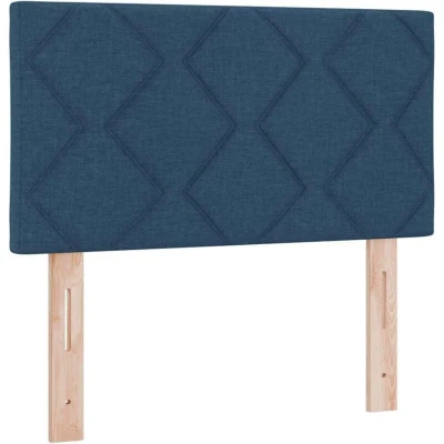 Image of vidaXL LED Headboard Diamond Blocks Design Blue 80 cm Fabric