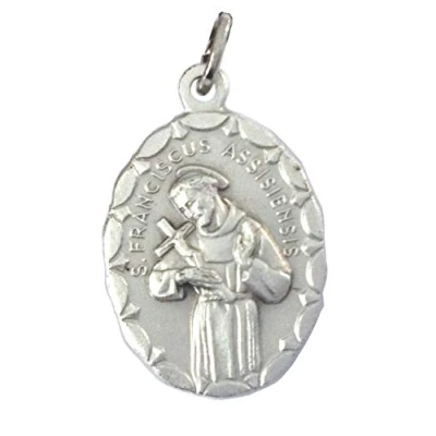 Image of SAINT FRANCIS OF ASSISI OVAL SHAPE MEDAL 100% MADE IN ITALY THE PATRON SAINTS MEDALS