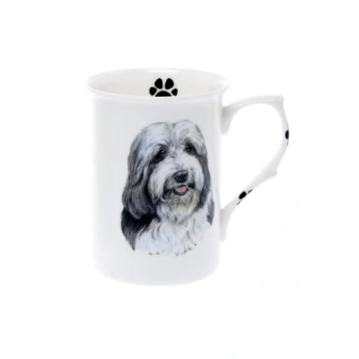 Image of (BB5) Set of 2 Bone China BEAKERS/Mugs Bearded Collie Dog Presentation Gift Boxed Lovely Kirsty Jayne
