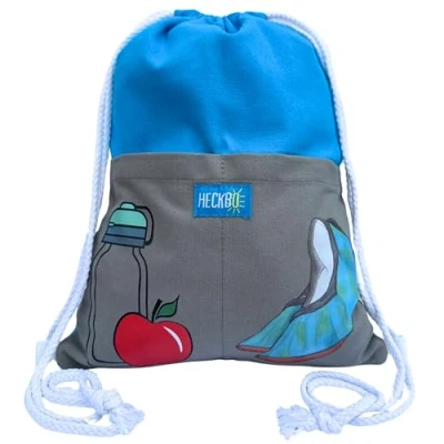 Image of HECKBO boys children gym bag design (both sides) washing machine safe 12.6&quot; x 15.8&quot; kindergarten, nursery, travel, sports, school backpack, bag, game (with bag)