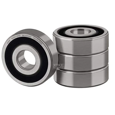 Image of XIKE 6200 2RS Sealed Ball Bearings 10x30x9mm, Chrome Steel｜Pre lubricated｜Double Rubber Seal｜6200RS Deep Groove Bearings, Pack of 4.
