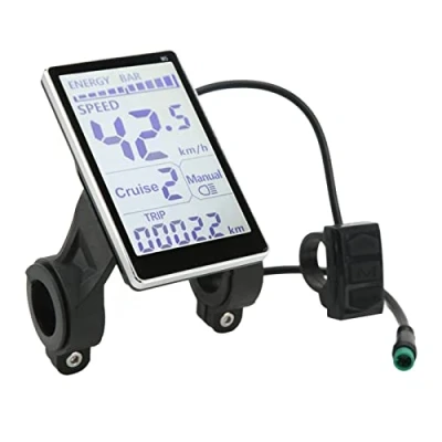 Image of Ayayu Electric Bike 2.8inch LCD Panel, Waterproof Display Speedometer Odometer Replacement with Connector, M5 Screen for Handlebar 31.8 22.2mm