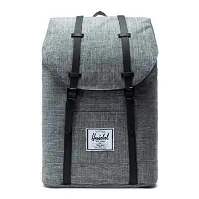 Image of Herschel Retreat Backpack, Raven Crosshatch/Black Rubber, Classic 19.5L, Backpack
