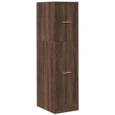 Image of vidaXL Apothecary Cabinet Storage Drawer Brown Oak Engineered Wood 3 Drawers Home/Office 30 x 41 118 cm