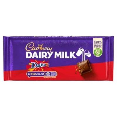Image of Cadbury Dairy Milk Daim Chocolate Bar, Almond Caramel Crunch, 120g