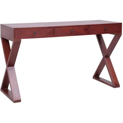 Image of vidaXL Computer Desk Brown 115x47x77 cm Solid Mahogany Wood
