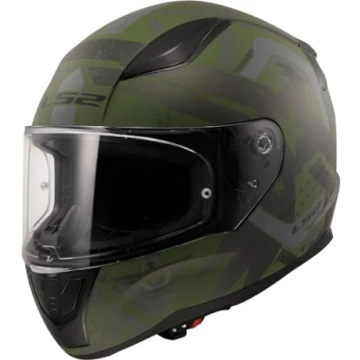 Image of LS2 Motorcycle Helmet. Rapid II Full Face Crash ECE 22.06 Homologation. Thunderbirds Matt Military Green. L