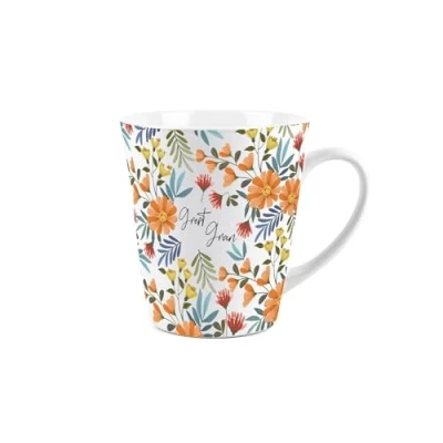 Image of Great Gran Gift Mug Orange Flowers Small Latte Ceramic Tea/Coffee Cup Presents for Her