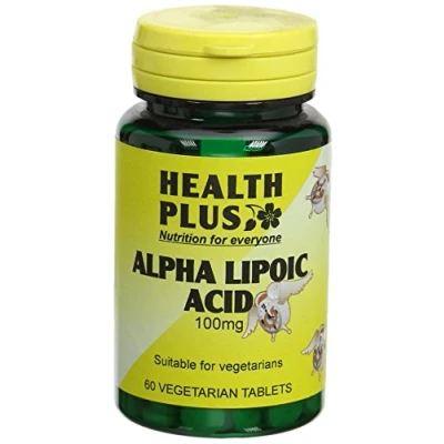 Image of Health Plus Alpha Lipoic Acid 100mg Antioxidant Supplement 60 Tablets