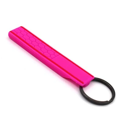 Image of CYK www. CoverYourKey .de Honeycomb Structure Keyring Neon Pink/Red