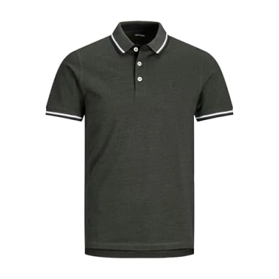 Image of JACK&amp;JONES PLUS Men&#039;s Jjepaulos Noos Polo shirt, Forest Night/Detail:play 1, 5XL UK