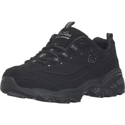 Image of Skechers Women&#039;s D&#039;Lites Play ON Fashion Sneaker, Black, 5.5 UK