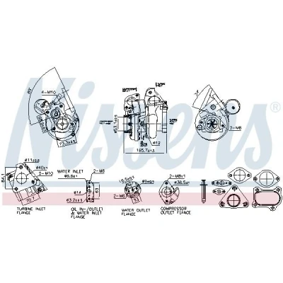 Image of 14411VB300, 14411VB301 Turbocharger NISSENS 93754