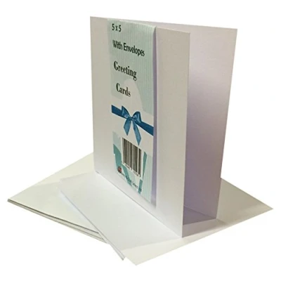 Image of House of Card &amp; Paper 5 x Inch Straight Edged and Envelope White (Pack 25)