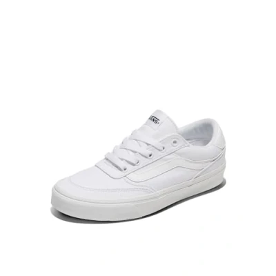 Image of Vans Women&#039;s Brooklyn Ls Sneaker, Canvas White White, 3 UK