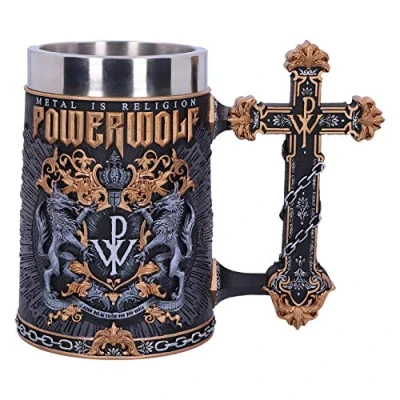 Image of Nemesis Now Officially Licensed Powerwolf Metal is Religion Rock Band Tankard, Black