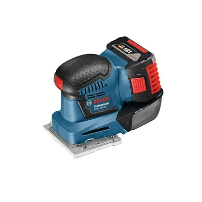 Image of Bosch Professional 18V System GSS 10 cordless orbital sander (orbit diameter: 1.6 mm, three base plates of different sizes, excluding rechargable batteries and charger, in L BOXX)