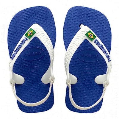 Image of Havaianas Unisex Baby Flip Flop, Marine Blue, 6 UK Child