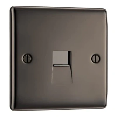 Image of BG Electrical Single Telephone Master Socket, Black Nickel