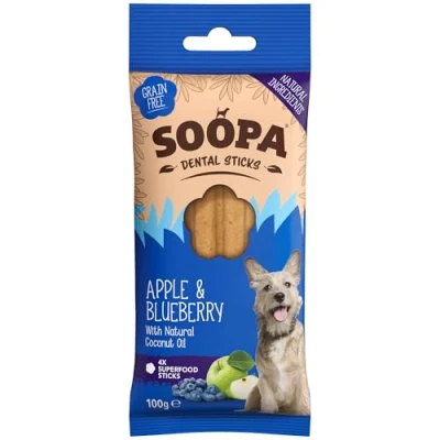 Image of Soopa Apple &amp; Blueberry Dental Sticks