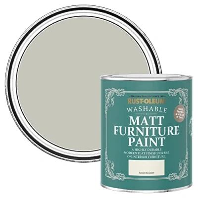 Image of Rust Oleum Light Green Furniture Paint in Matt Finish Apple Blossom 750ml