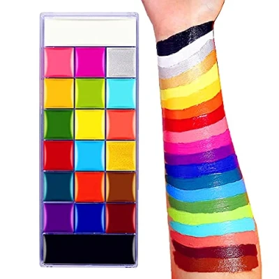 Image of 20 Colors Face Painting Body Paint Palette Kit for Adult/Professional Tattoo Art, Halloween Party Cosplay Makeup Fancy Dress Adult