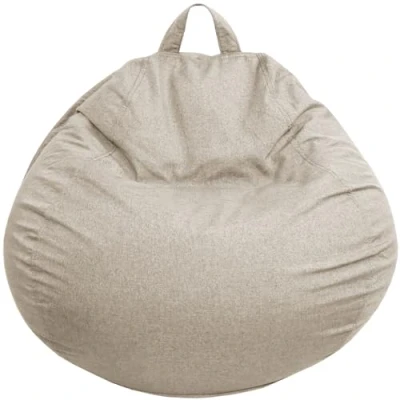 Image of bananair Bean Bag Chair for Adults &amp; Kids Foam Filling, Soft Comfortable Removable Washable Cover Very Practical, Children Bags Easy to Transport (80x70 cm, Beige)