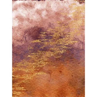 Image of Wee Blue Coo Abstract Orange Purple Gold Watercolour Large Wall Art Print Canvas Premium Poster