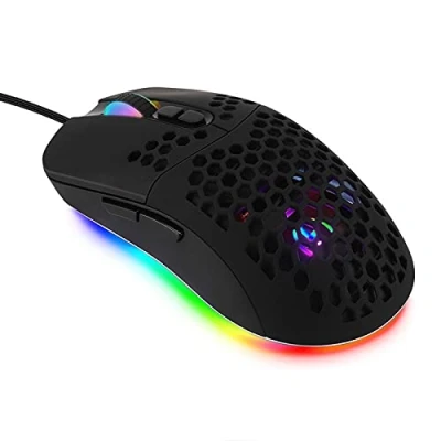 Image of 7200DPI USB Wired Mouse Optical Gaming Honeycomb Shell RGB LED Backlight BlackUSB