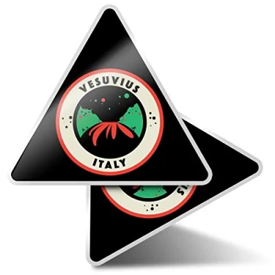 Image of 2 x Triangle Stickers 10 cm Vesuvius Volcano Italy Geology Fun Decals for Laptops,Tablets,Luggage,Scrap Booking,Fridges #10511