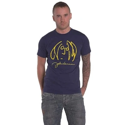 Image of John Lennon T Shirt Self Portrait Official Unisex Navy Blue S