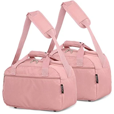 Image of Aerolite Ryanair 40x20x25 Cabin Bags with 10 Year Guarantee Maximum Size Foldable Carry On Premium Holdall Small Lightweight Luggage Under seat Flight Travel Duffel Bag (Set of 2)