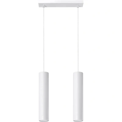 Image of Lagos 2 Light Staight Bar Drop Pendant White, GU10