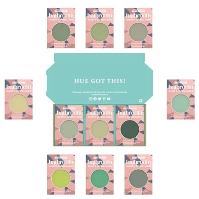 Image of Rust Oleum Bathroom Cabinet Paint in Satin Finish Rich Greens Tester Box