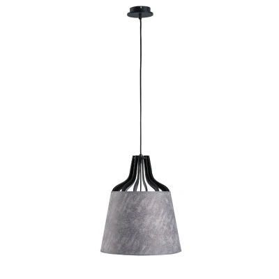 Image of Ivo Dome Pendant Ceiling Light Grey, 38cm, 1x E27