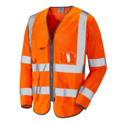 Image of Leo Workwear Burrington S20 Coolviz Airflow Mesh Hi Vis Sleeved Superior Waistcoat, 6XL, Orange