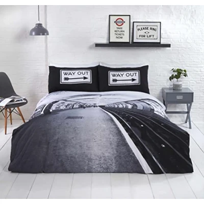 Image of Rapport Home TFL London Platform Duvet Cover Set, Multi, King