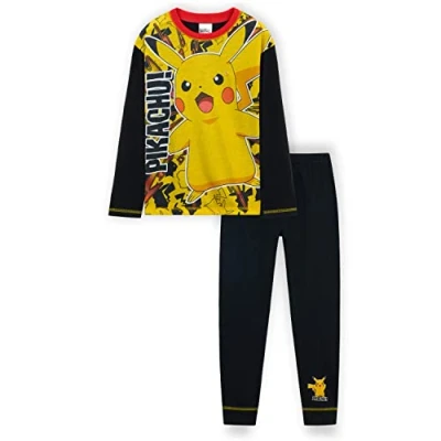Image of Boys Pyjamas PJs Pokemon Pikachu, 11 12 Years, Yellow / Black Multicolour
