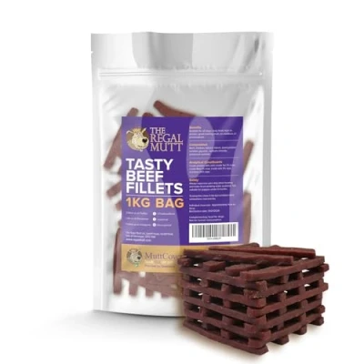 Image of The Regal Mutt Chewy Fillets 1kg Bag (Beef Bag)