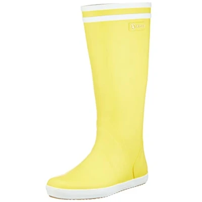 Image of Aigle Men&#039;s Goeland Rain Boot, Jaune/Blanc, 1 UK