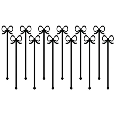 Image of Dainty Ribbon Bow Acrylic Drink Stirrers Pack of 12