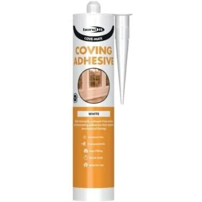 Image of Bond It Cove Mate Coving Decoration Adhesive Gap Filling Quick Grab White EU3 Cartridge Silicone Sealants Caulk/Joint Glue SKIRTING BOARDS