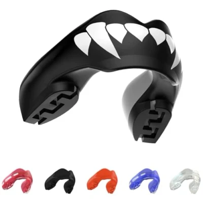 Image of SafeJawz Mouthguard for Braces, One Size Re mouldable Gum Shield with Case Boxing, MMA, Rugby, Martial Arts, Judo, Karate, Hockey and All Contact Sports (Fangz)