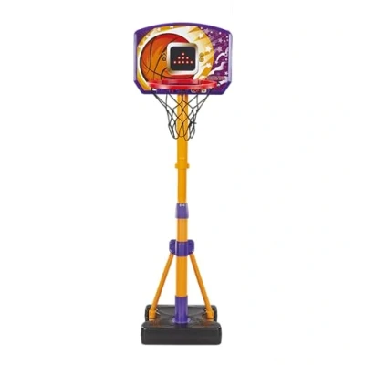 Image of VTech Counting Hoops Basketball Stand, Adjustable Stand with Electronic Backboard &amp; LED Screen, 3 Games, Sound Effects Light Show, Toddler Toy for 3, 4, 5+ Years, English Version