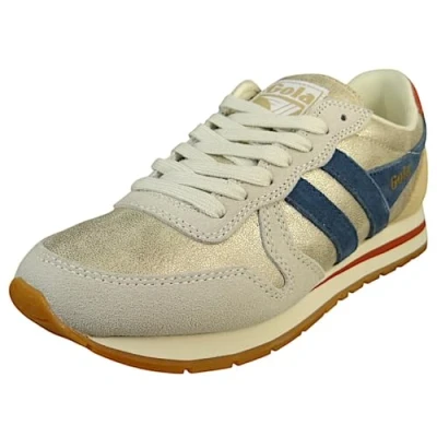 Image of Gola Daytona Blaze Womens Fashion Trainers in Gold Ink 5 UK