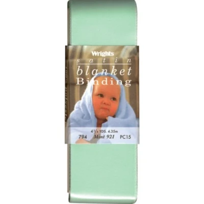 Image of Wrights 2 inch 4 3/4 yd Single Fold Satin Blanket Binding, Mint