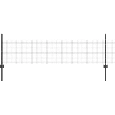 Image of vidaXL Chicken Wire Fence Set of 2 Grey Steel, PVC 25 x 0.5 m