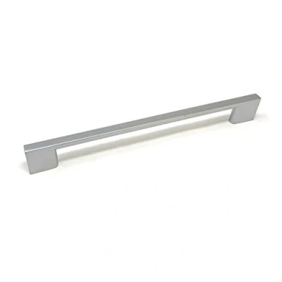 Image of 192mm Matt Chrome Square D Handle for Kitchen Cabinets, Drawers, Furniture and Bedrooms