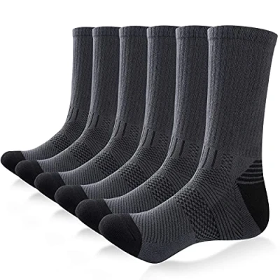 Image of TIBISI Mens Socks,Thermal Thick Warm Winter Socks,Running Sports Socks,Hiking Walking Work Socks,Cushion Wicking Breathable Comfortable Crew Socks Outdoor Multipack,6 Pairs